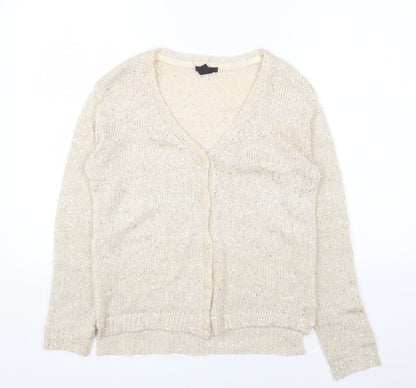 Womens UK Size XS H&M Beige Cardigan Jumper