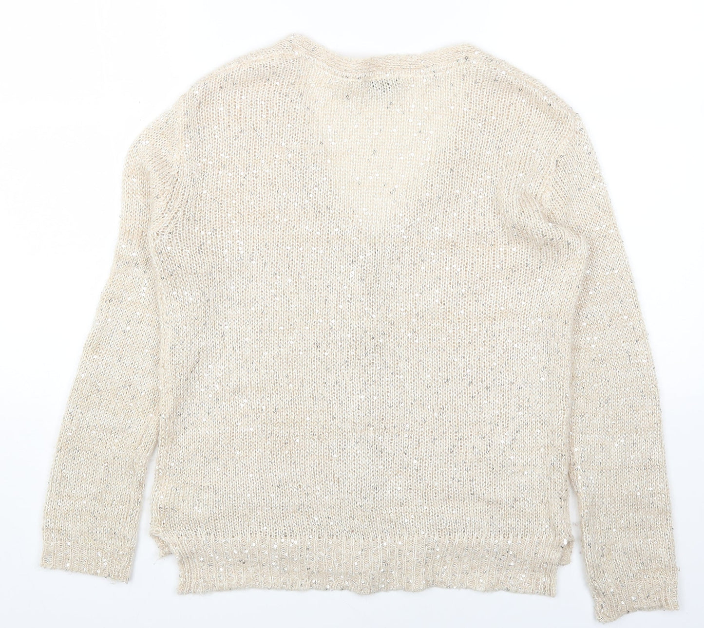 Womens UK Size XS H&M Beige Cardigan Jumper
