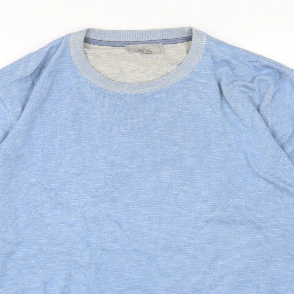 Womens UK Size L Marks and Spencer Blue Pullover Jumper