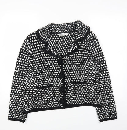Womens UK Size M Preworn Black Cardigan Jumper