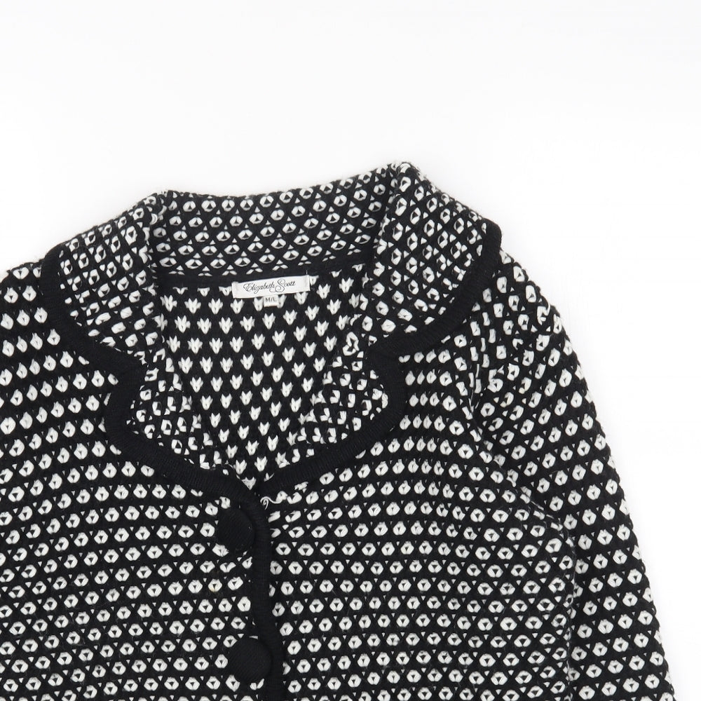 Womens UK Size M Preworn Black Cardigan Jumper
