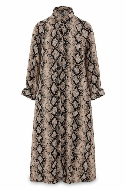 NEXT Womens Multicoloured Animal Print Viscose Shirt Dress Size 6 Collared Button - Snakeskin Pattern