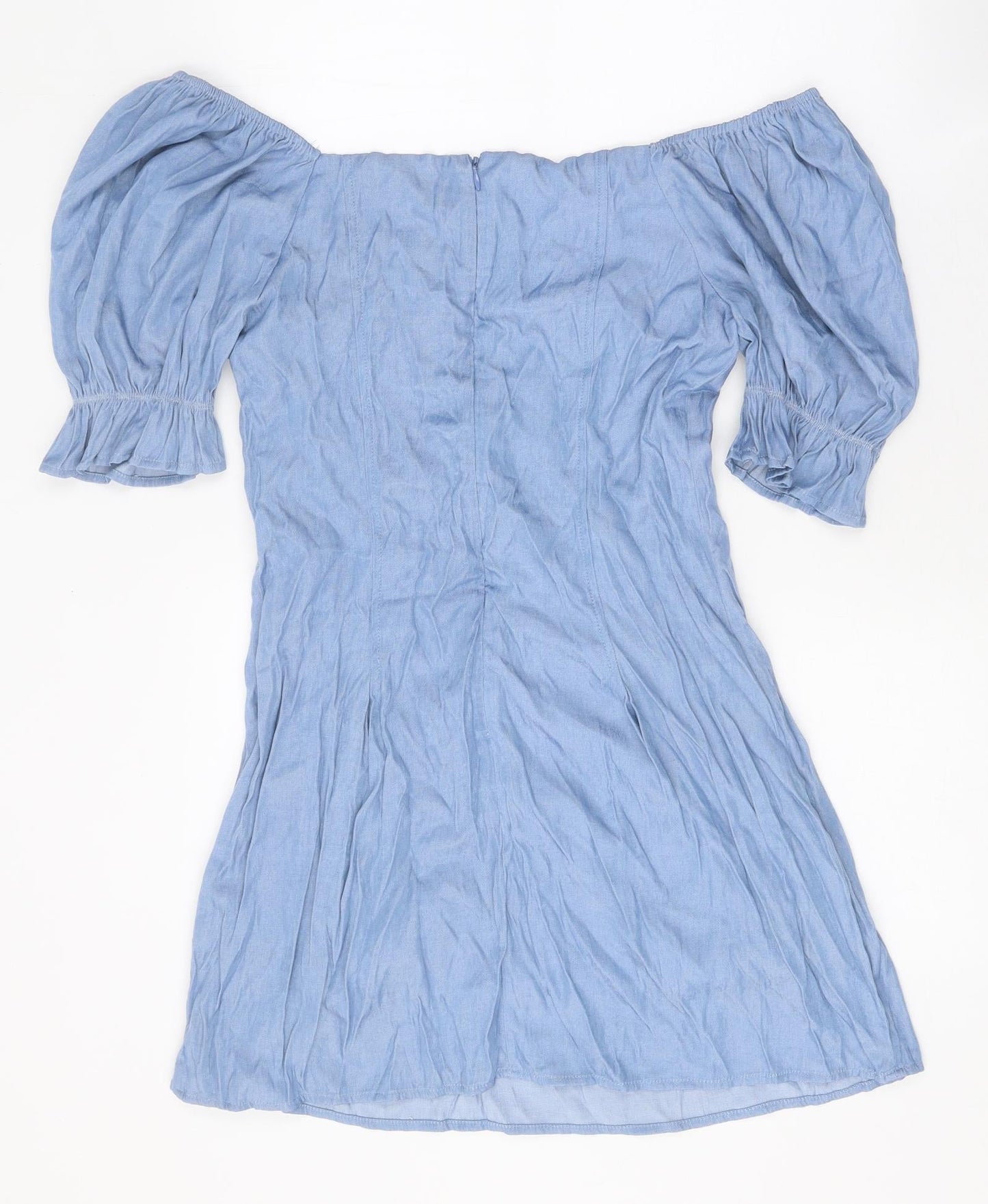 SkyLar Rose Womens Blue Cotton A-Line Size M Sweetheart Zip