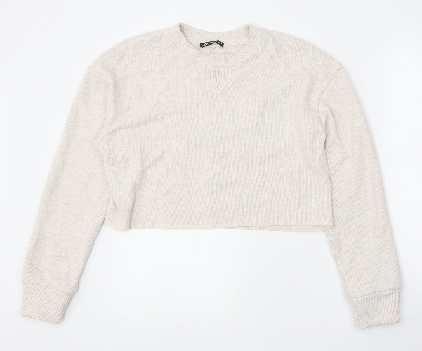 Womens UK Size S Zara Beige Pullover Jumper