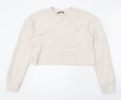 Womens UK Size S Zara Beige Pullover Jumper