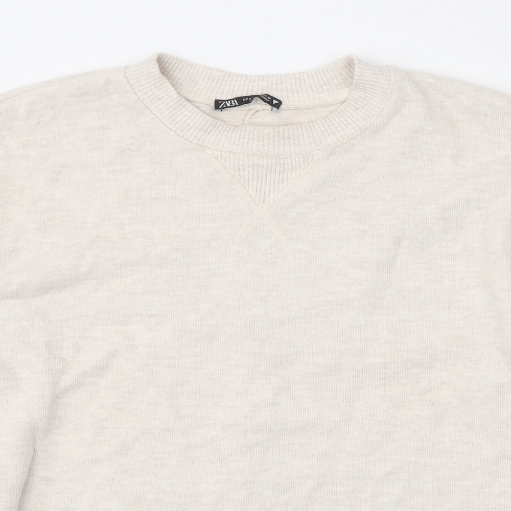 Womens UK Size S Zara Beige Pullover Jumper