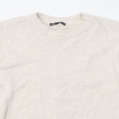 Womens UK Size S Zara Beige Pullover Jumper