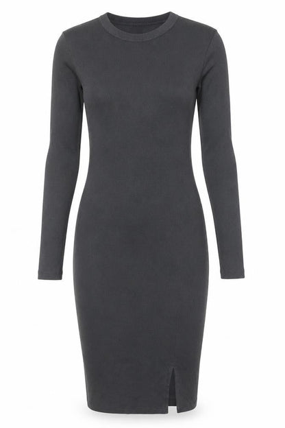 Bershka Womens Grey Cotton Bodycon Size XS Round Neck Pullover - Ribbed