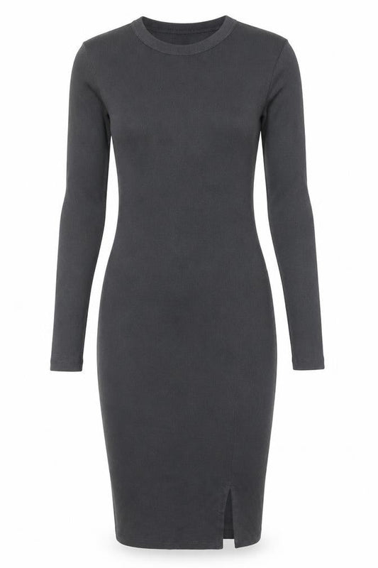 Bershka Womens Grey Cotton Bodycon Size XS Round Neck Pullover - Ribbed