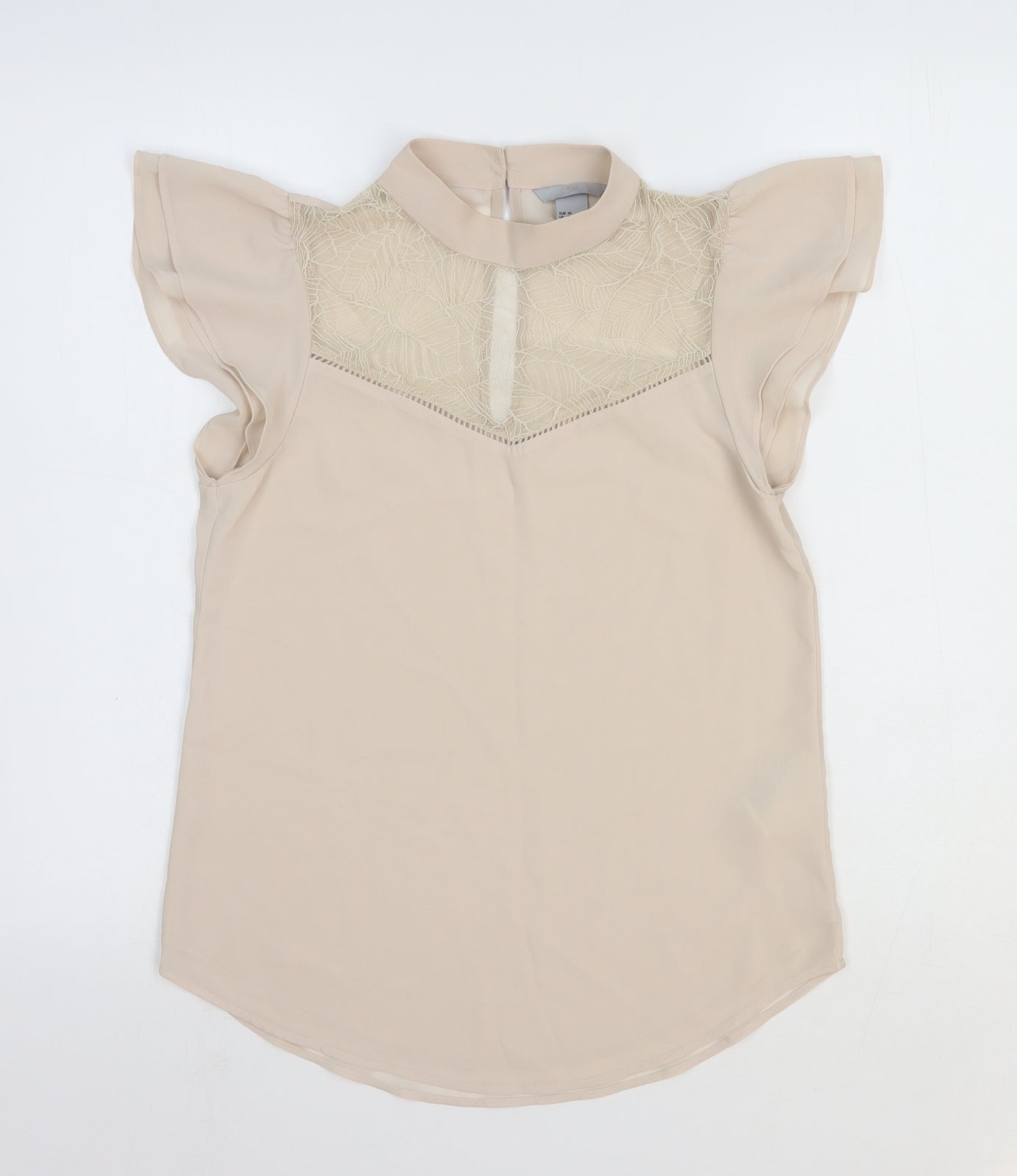 Womens UK Size 4 H&M Beige Basic Blouse