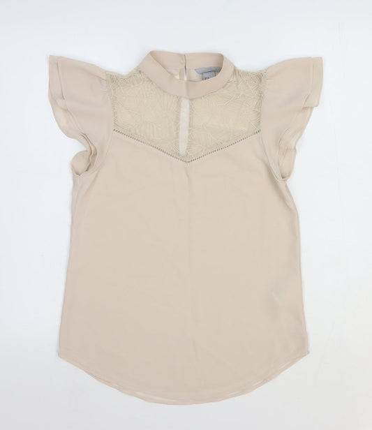 Womens UK Size 4 H&M Beige Basic Blouse