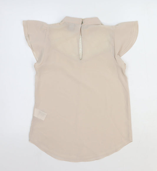 Womens UK Size 4 H&M Beige Basic Blouse