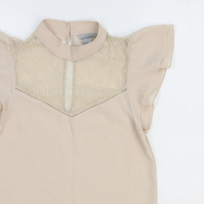 Womens UK Size 4 H&M Beige Basic Blouse