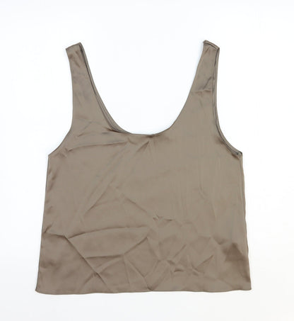 Womens UK Size L Zara Brown Basic Tank