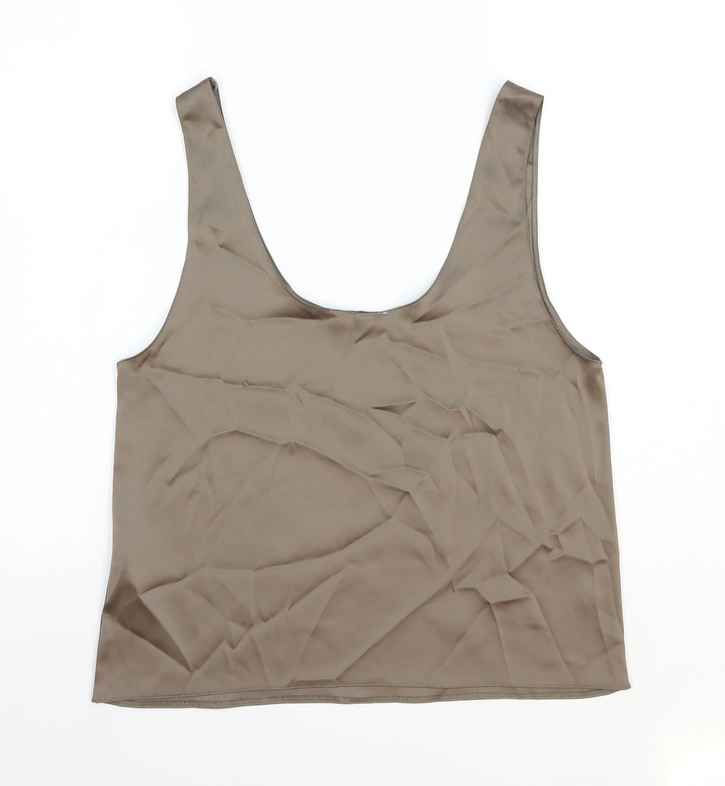 Womens UK Size L Zara Brown Basic Tank