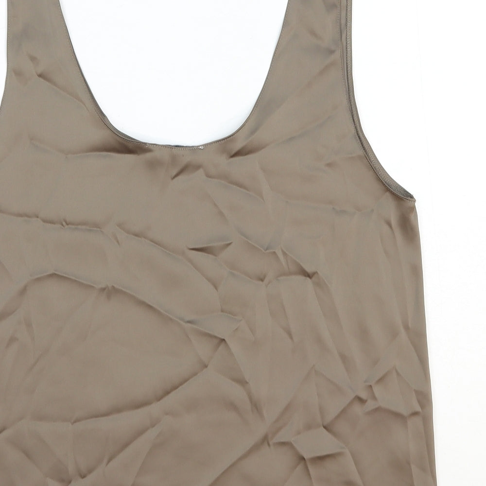 Womens UK Size L Zara Brown Basic Tank