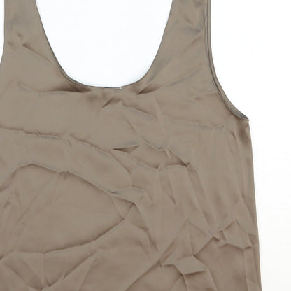 Womens UK Size L Zara Brown Basic Tank