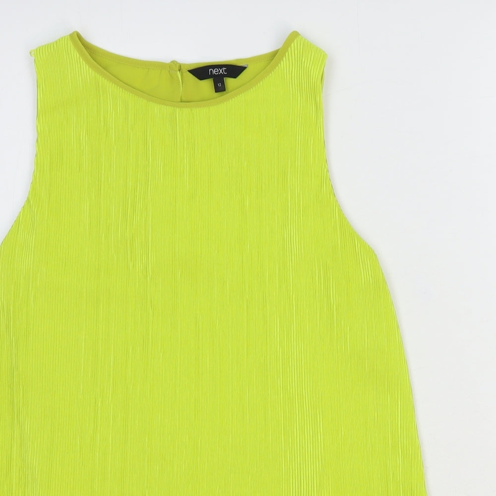 Womens UK Size 12 NEXT Yellow Basic Blouse