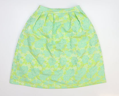 ASOS Womens Green Floral Polyester Tulip Skirt Size 10 Zip