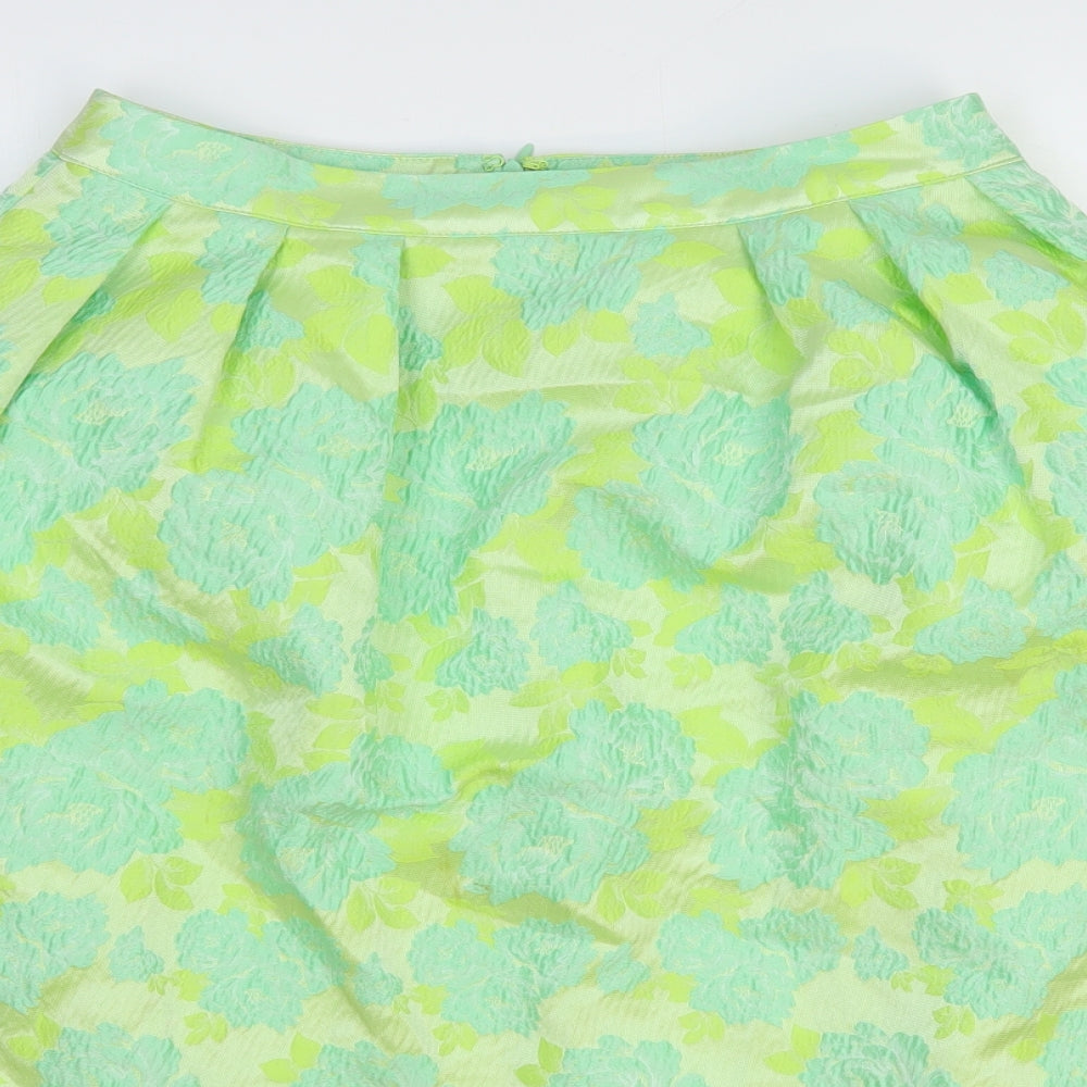 ASOS Womens Green Floral Polyester Tulip Skirt Size 10 Zip