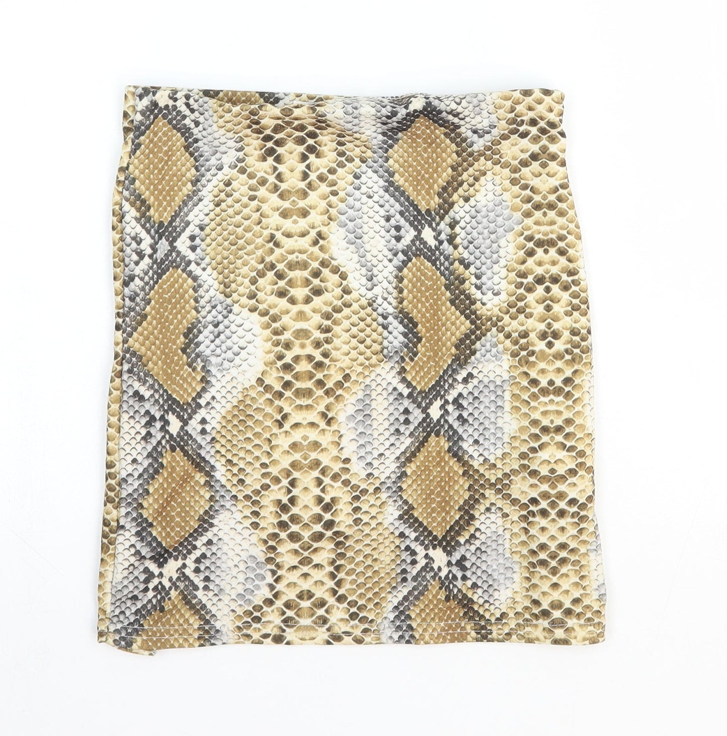 In the Style Womens Beige Animal Print Polyester Bandage Skirt Size 6 - Snakeskin Pattern