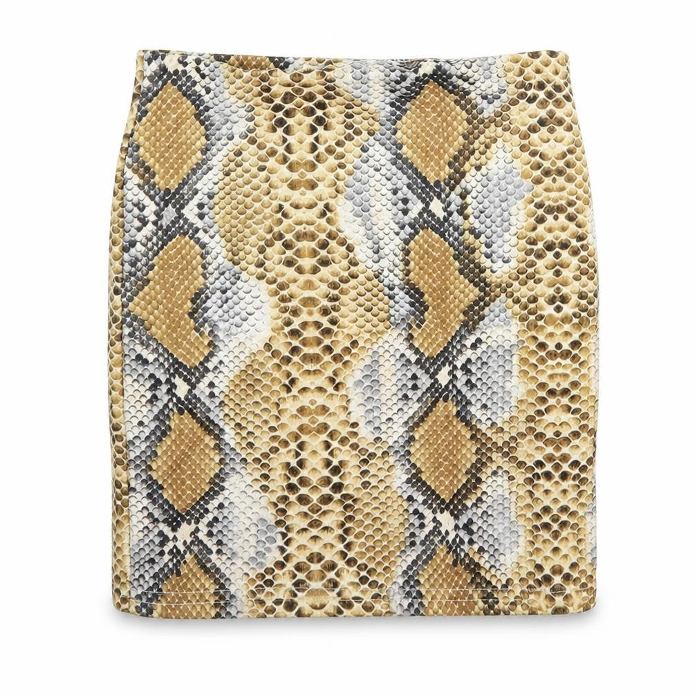 In the Style Womens Beige Animal Print Polyester Bandage Skirt Size 6 - Snakeskin Pattern