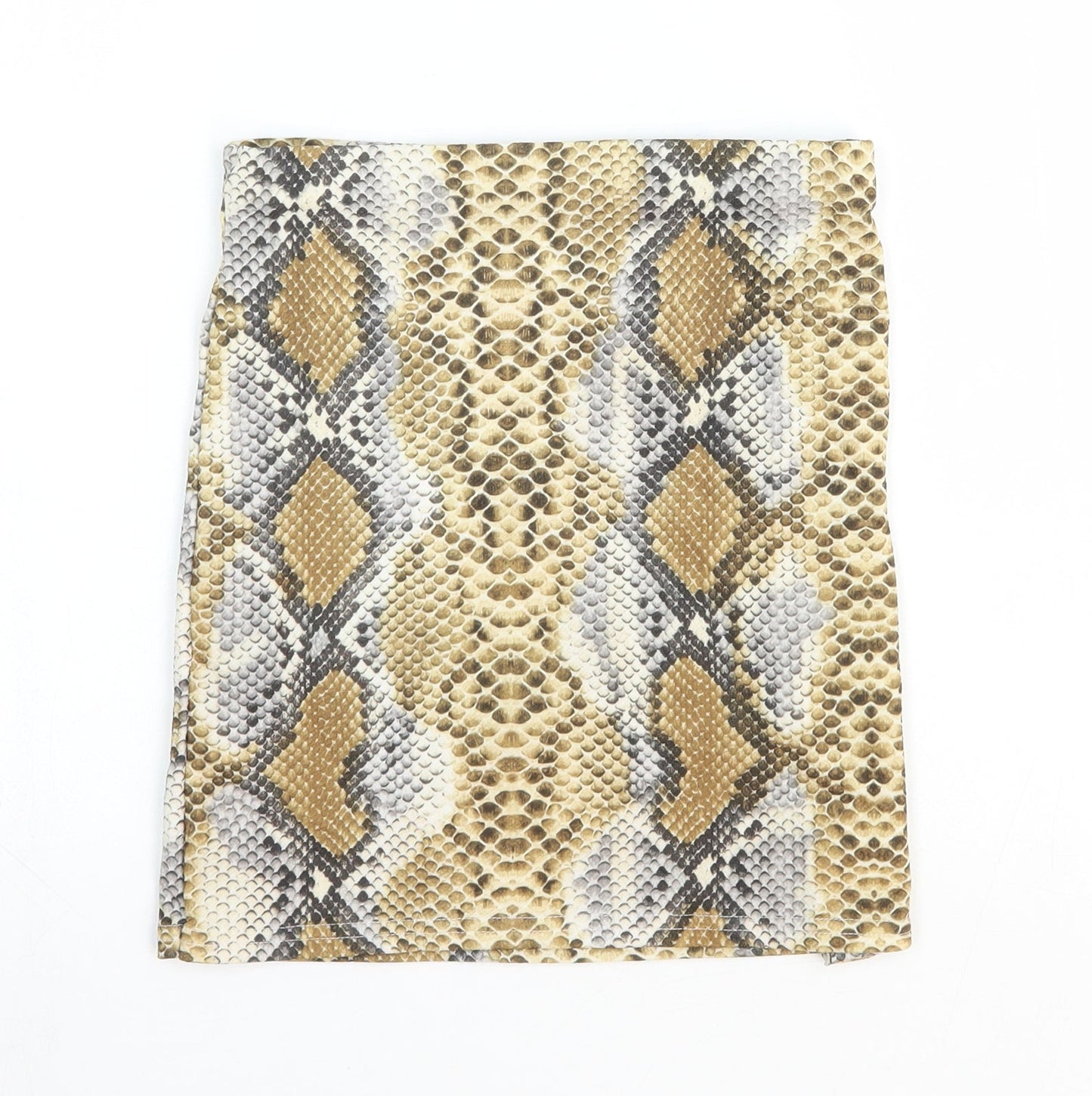 In the Style Womens Beige Animal Print Polyester Bandage Skirt Size 6 - Snakeskin Pattern