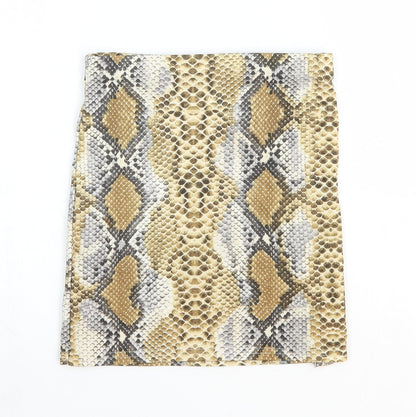 In the Style Womens Beige Animal Print Polyester Bandage Skirt Size 6 - Snakeskin Pattern