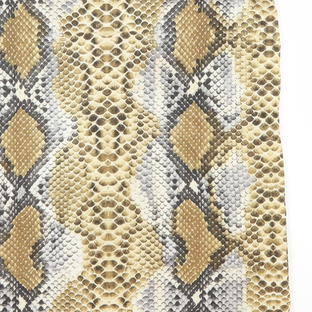 In the Style Womens Beige Animal Print Polyester Bandage Skirt Size 6 - Snakeskin Pattern