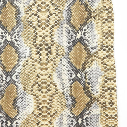 In the Style Womens Beige Animal Print Polyester Bandage Skirt Size 6 - Snakeskin Pattern
