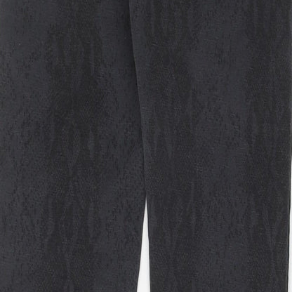 Preworn Womens Grey Animal Print Cotton Skinny Jeans Size 26 in Regular Button - Snake Skin Print