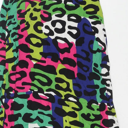 Matalan Womens Multicoloured Geometric Viscose Slip Dress Size 8 Round Neck Pullover