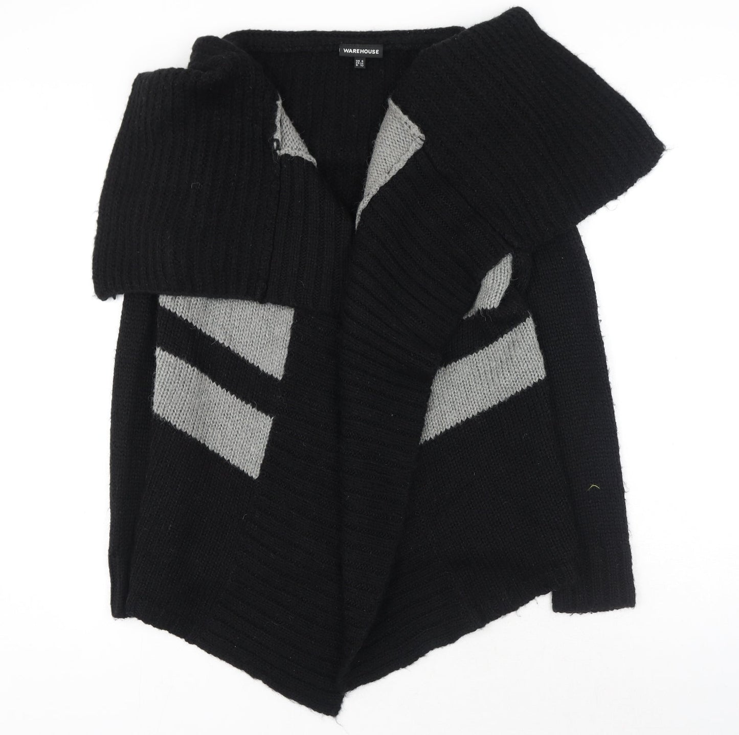 Womens UK Size 6 Warehouse Black Wrap Jumper