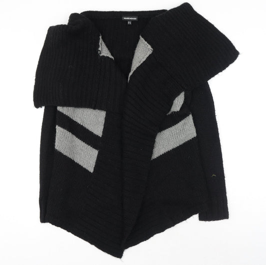 Womens UK Size 6 Warehouse Black Wrap Jumper