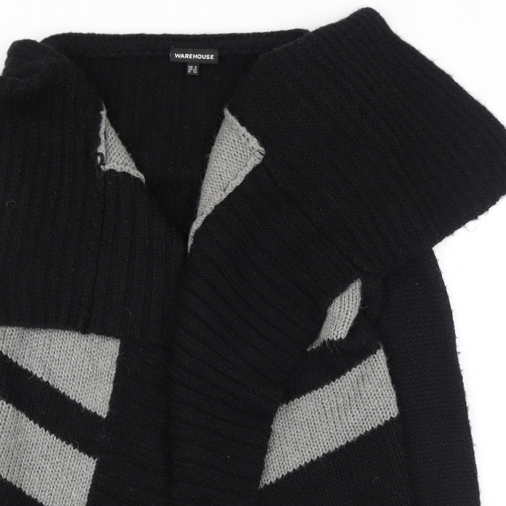 Womens UK Size 6 Warehouse Black Wrap Jumper
