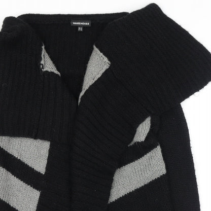 Womens UK Size 6 Warehouse Black Wrap Jumper