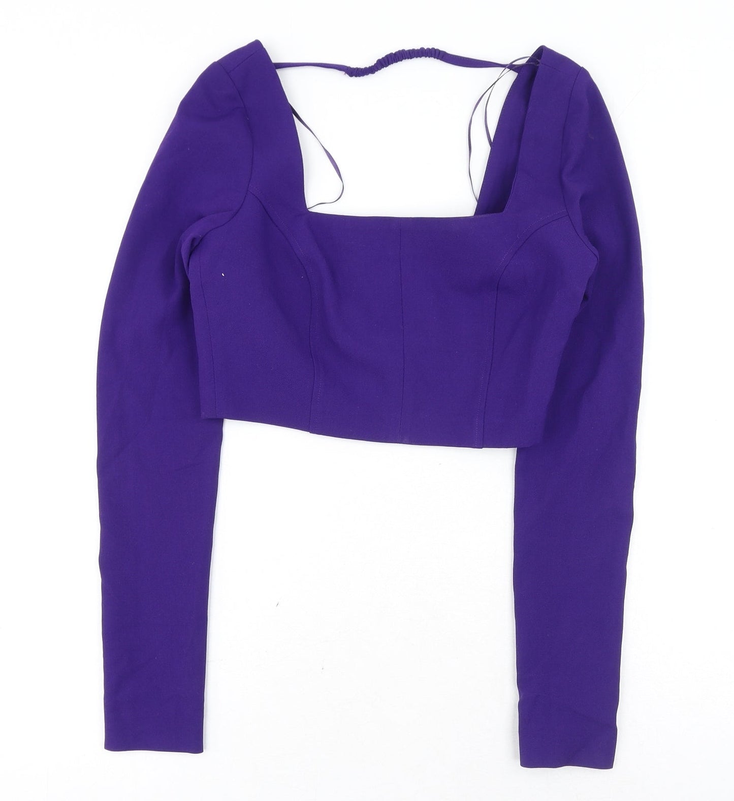 Womens UK Size XS Zara Purple Cropped Blouse