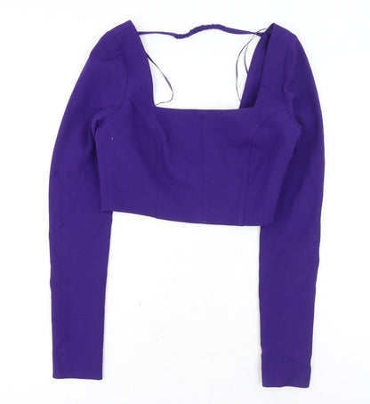 Womens UK Size XS Zara Purple Cropped Blouse
