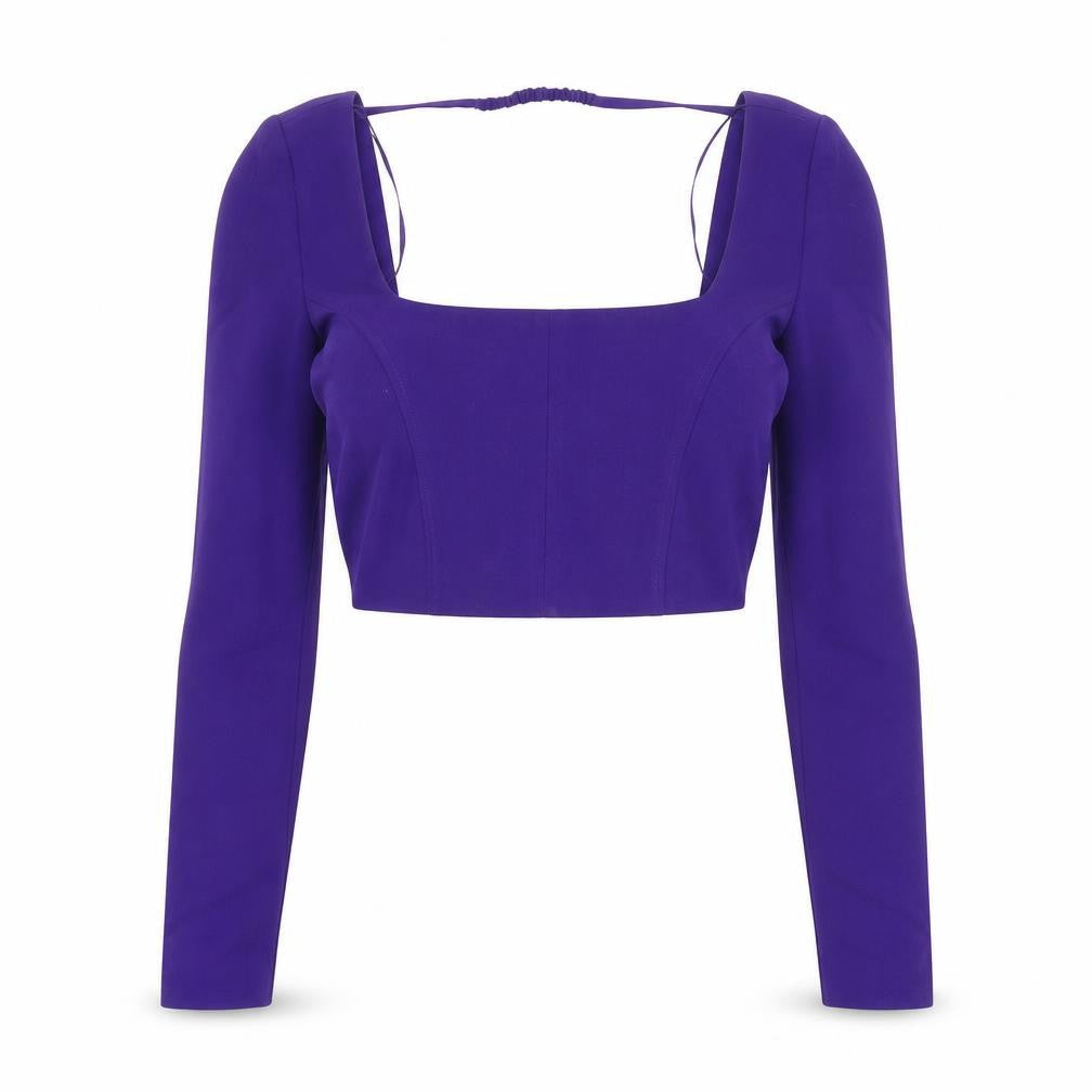 Womens UK Size XS Zara Purple Cropped Blouse