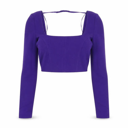 Womens UK Size XS Zara Purple Cropped Blouse