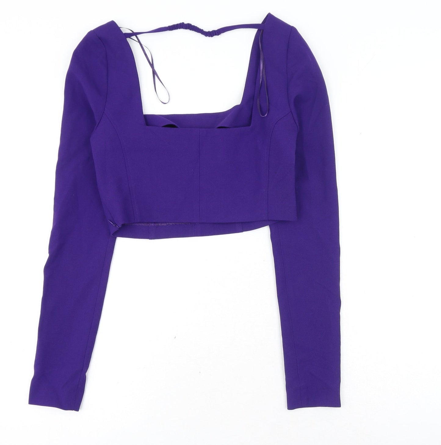 Womens UK Size XS Zara Purple Cropped Blouse