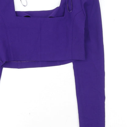 Womens UK Size XS Zara Purple Cropped Blouse