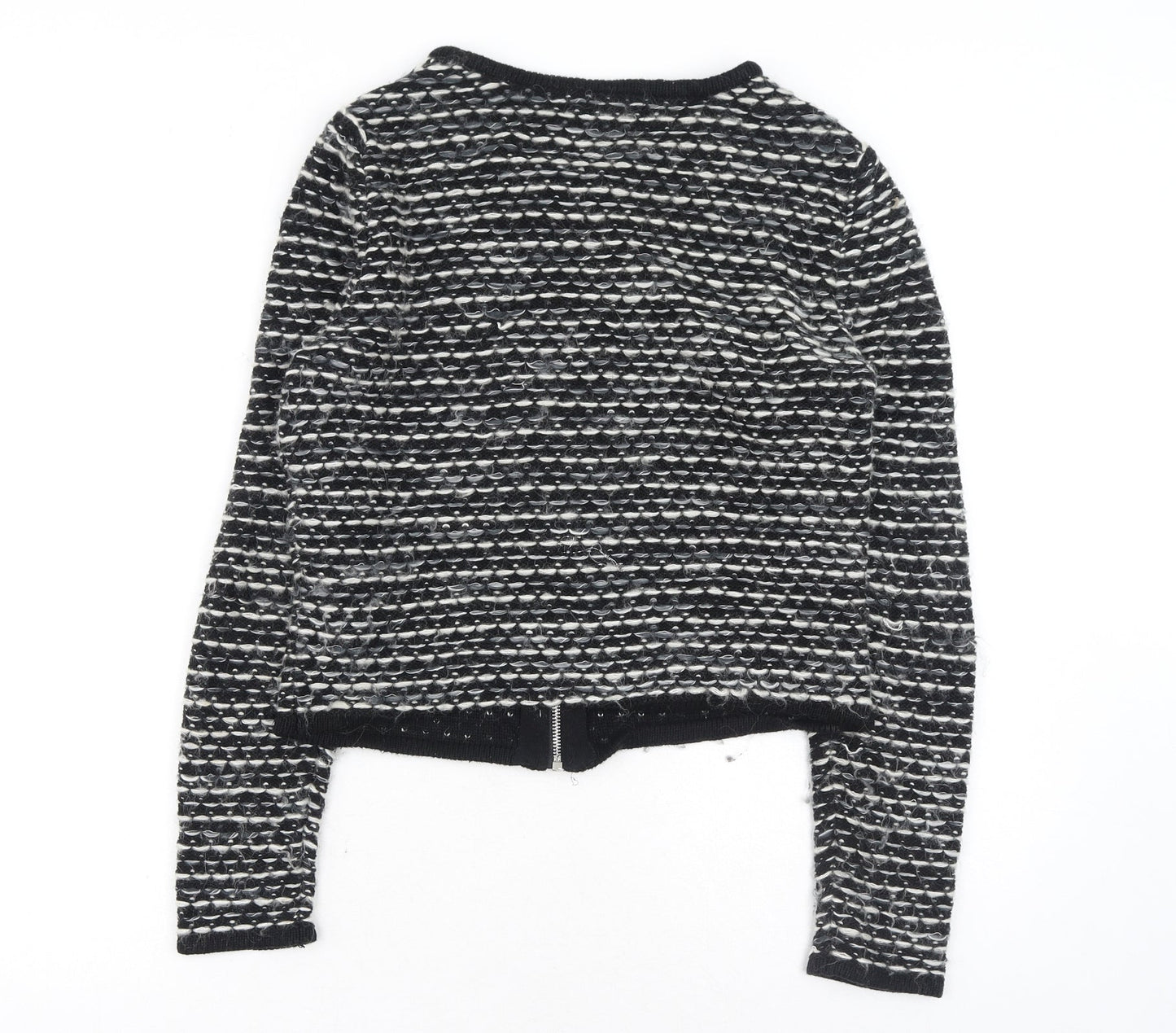 Womens UK Size S H&M Black Full Zip Jumper