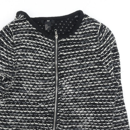 Womens UK Size S H&M Black Full Zip Jumper