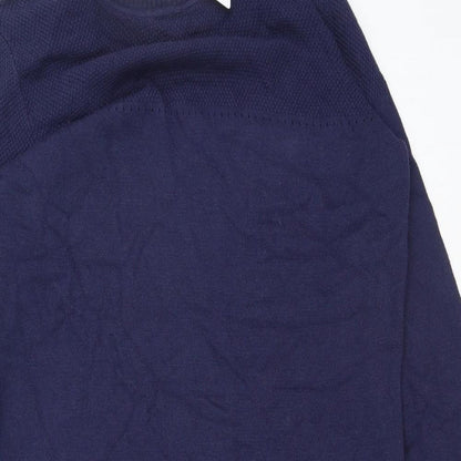 Dickins & Jones Womens Blue Cotton Jumper Dress Size S Collared Button
