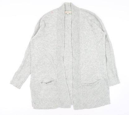 LOFT Womens Grey V-Neck Viscose Cardigan Jumper Size XS