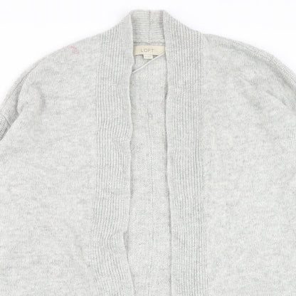 LOFT Womens Grey V-Neck Viscose Cardigan Jumper Size XS