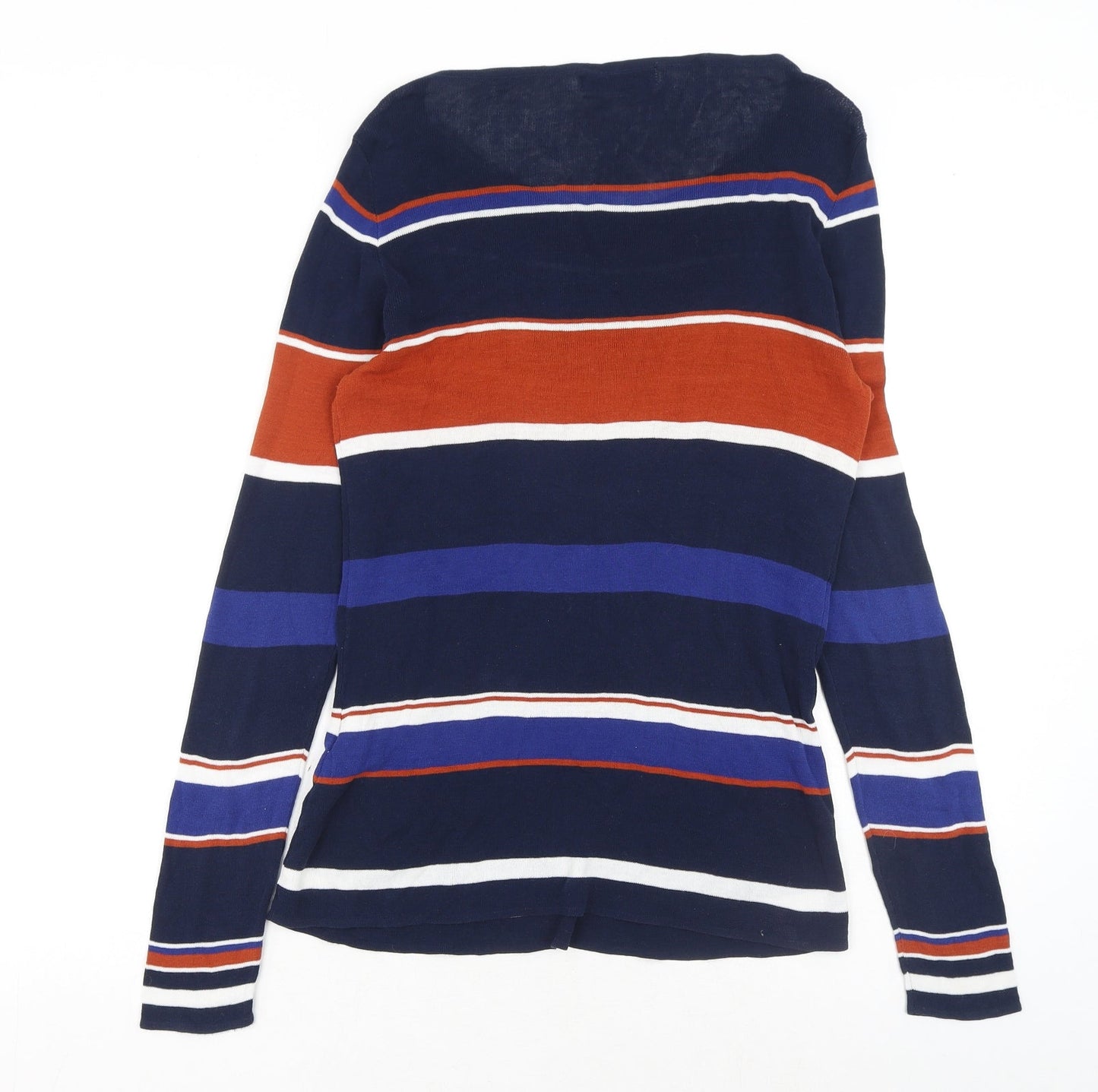 Pedro Del Hierro Womens Multicoloured Scoop Neck Striped Cotton Pullover Jumper Size S