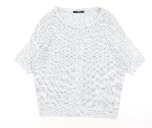 George Womens Grey Scoop Neck Acrylic Pullover Jumper Size 8