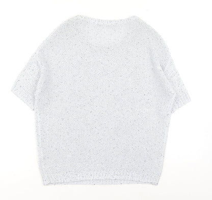 George Womens Grey Scoop Neck Acrylic Pullover Jumper Size 8